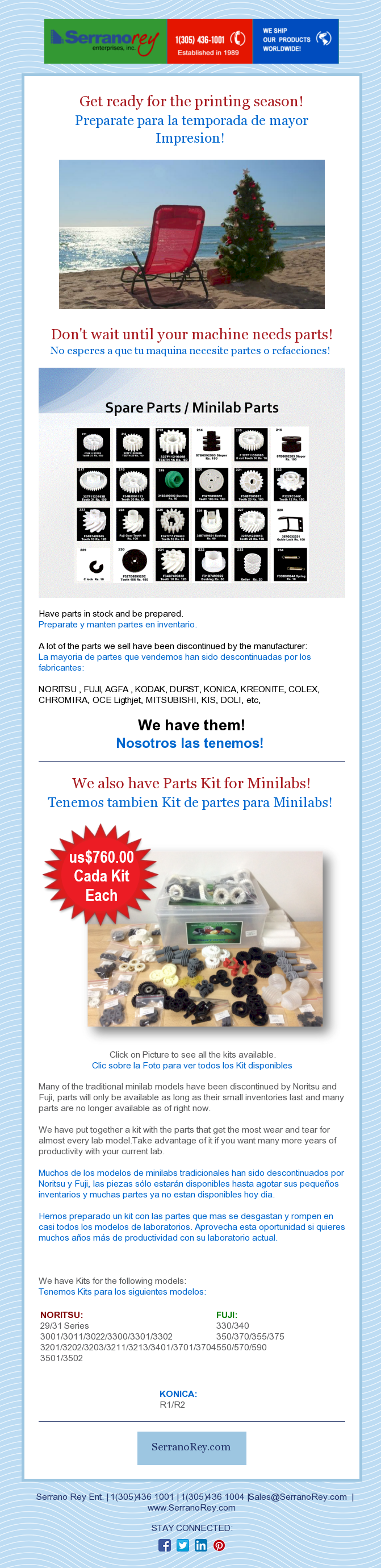 SPARE PARTS FOR MINILABS