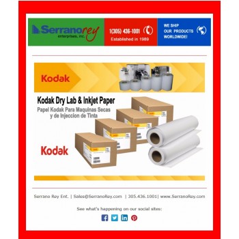 Papel Kodak para Maquinas Secas y de Inyeccion de Tinta