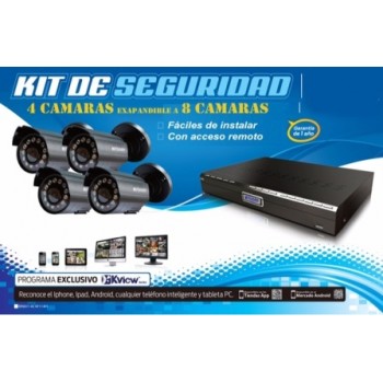 All-in-One H.264 Surveillance Combo Kit with 4-Channel DVR and 4 Weatherproof Day/Night Cameras